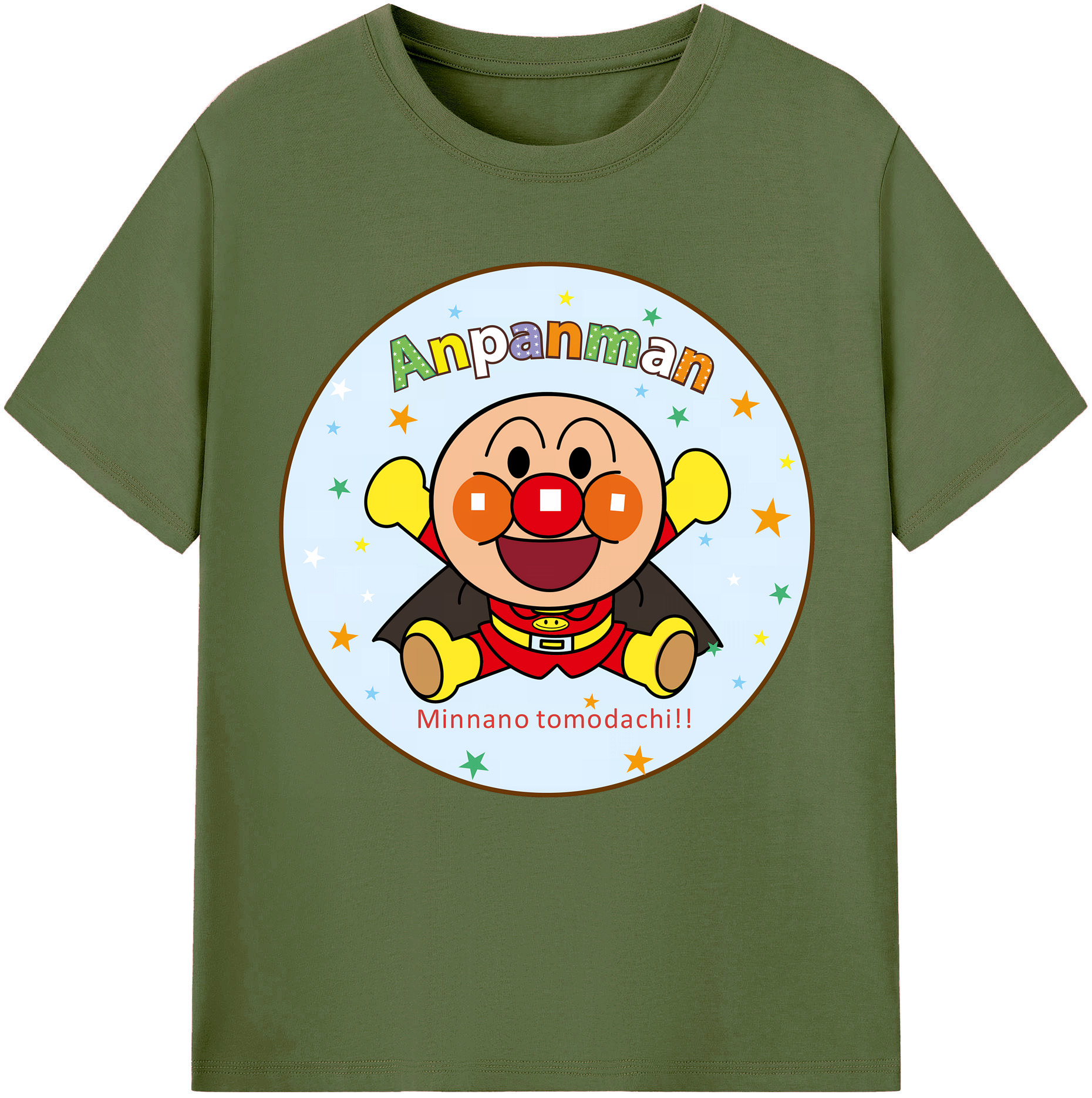 （画像用） アンパンマン Anpanman 綿100％半袖Tシャツ（フロントプリント）